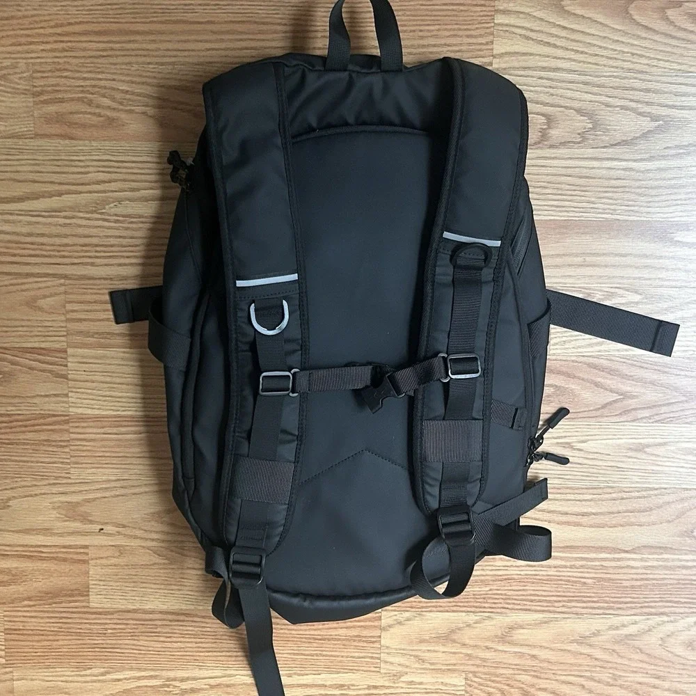 Kehemp Street Black Tactical Backpack w/ Waterproof Biker Helmet